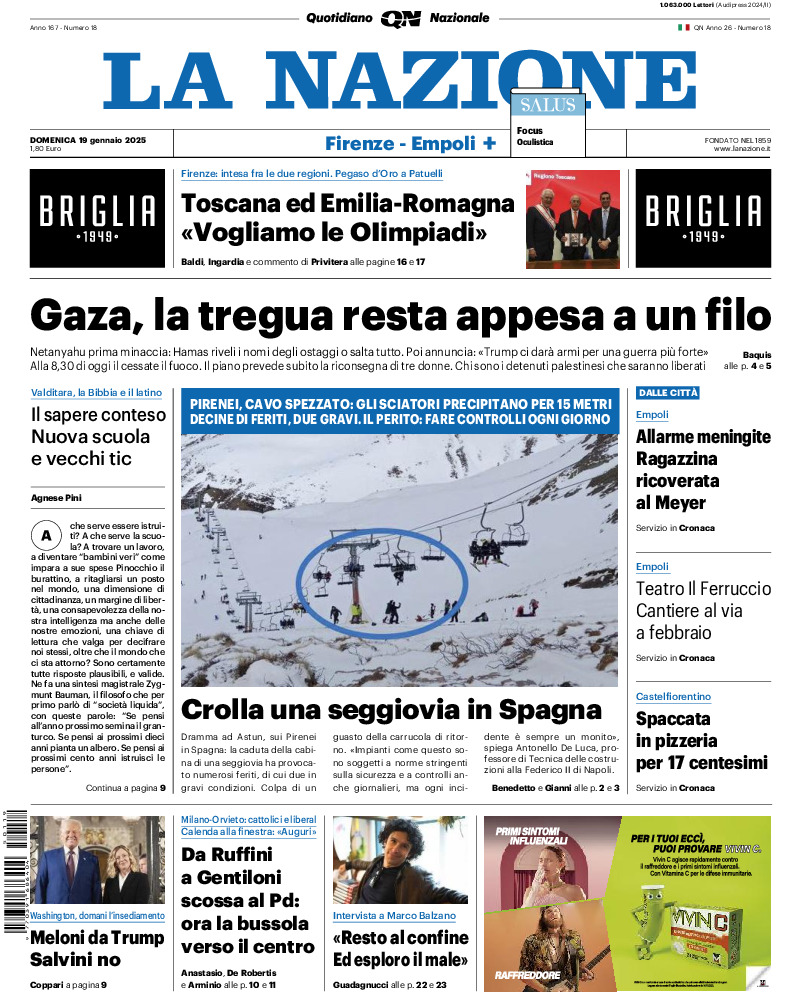 Prima-pagina-la nazione-edizione-di-oggi-20250119